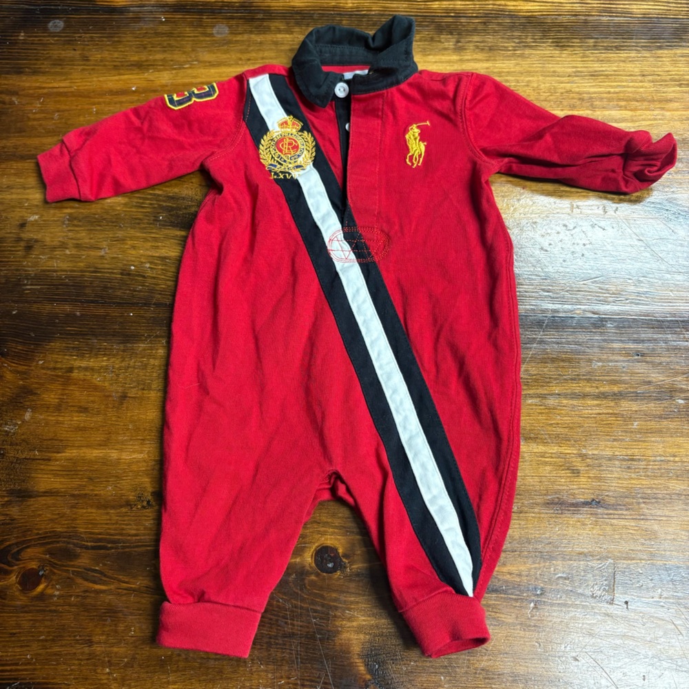 Ralph Lauren Red‎ Long Sleeve One Piece Outfit Size 3 Months